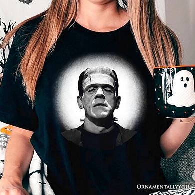 Frankenstein Spooky Portrait T-Shirt, Horror Villain Theme Halloween Tee