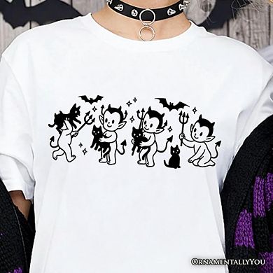 Halloween Devils and Cats T-Shirt, Spooky Season Tee