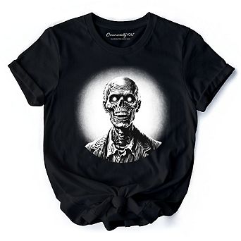 Zombie Spooky Portrait T-Shirt, Horror Villain Theme Halloween Tee