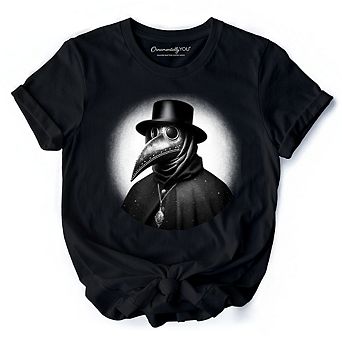 Plague Doctor Spooky Portrait T-Shirt, Horror Villain Theme Halloween Tee