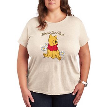 Plus Size Disney's Winnie The Pooh Flowers Graphic Tee