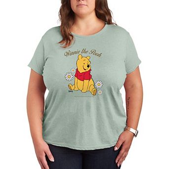 Plus Size Disney's Winnie The Pooh Flowers Graphic Tee