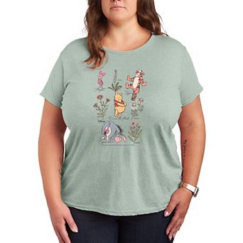Plus Size Disney's Winnie The Pooh & Friends Flower Graphic Tee