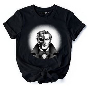 Phantom Opera Spooky Portrait T-Shirt, Horror Villain Theme Halloween Tee