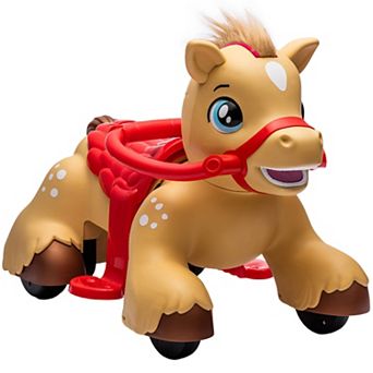 Qaba 12V Ride On Horse Toy, Battery Powered Ride on Toy with Sound