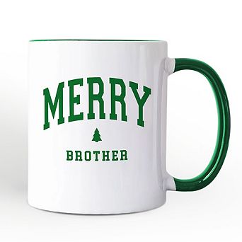 Merry Brother Retro Christmas Mug, Matching Family Holiday Gift