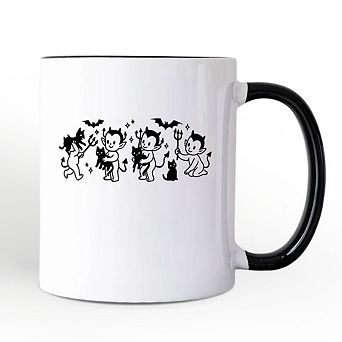 Halloween Devils and Cats Mug, Spooky Season Gift