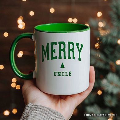 Merry Uncle Retro Christmas Mug, Matching Family Holiday Gift