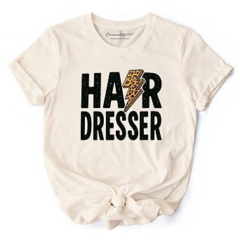 Hairdresser Leopard Lightning T-Shirt, Retro Stylist Tee