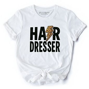 Hairdresser Leopard Lightning T-Shirt, Retro Stylist Tee