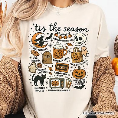 Tis the Season Retro Spooky Halloween T-Shirt, Autumn Vibes Essentials Tee