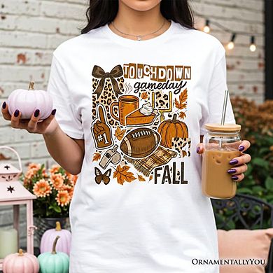 Touchdown Game Day Fall Football T-Shirt, Retro Coquette Autumn Vibes Tee