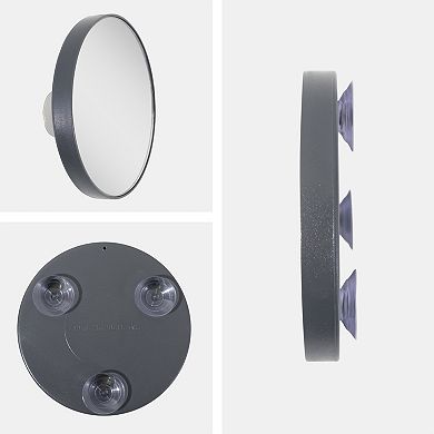 Compact Mirror with 10X Magnification — Suction-Cup Mount
