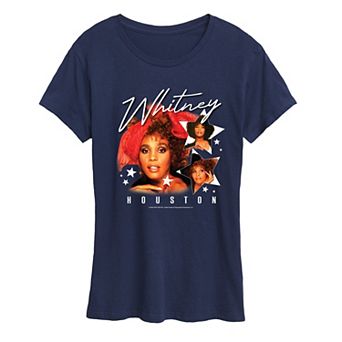 Women's Whitney Houston Stars Bootleg Graphic Tee