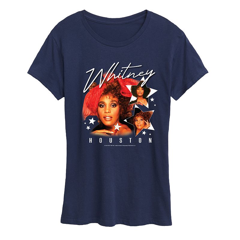 Women's Whitney Houston Stars Bootleg Graphic Tee,