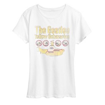 Women's The Beatles Yellow Submarine Distressed Graphic Tee