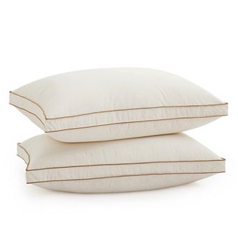 Unikome 2 Pack Gusseted 4-Layer Down Around Pillows Medium-Firm Loft Goose Down Pillow