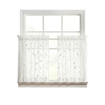 Chatham 100% Polyester Embroidered Sheer Rod Pocket Tiers