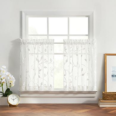 Chatham 100% Polyester Embroidered Sheer Rod Pocket Tiers