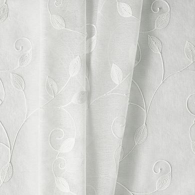 Chatham 100% Polyester Embroidered Sheer Rod Pocket Curtain Panel