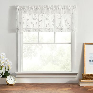 Chatham 100% Polyester Tailored Embroidered Sheer Rod Pocket Valances