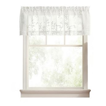 Brewster 100% Polyester Tailored Embroidered Sheer Rod Pocket Valances