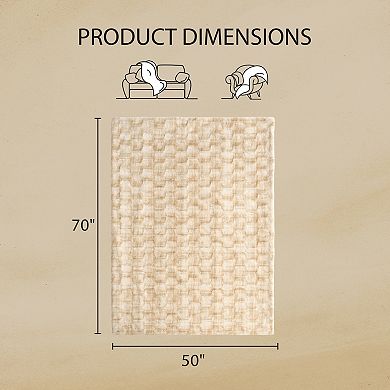 Nine West Printed Faux Fur Throw Blanket