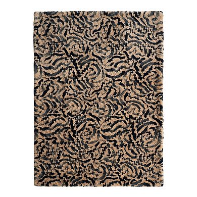 Nine West Evelyn Brushstrokes Print Faux Fur Throw Blanket