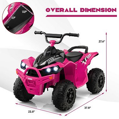 12V Kids Ride-On ATV with Adjustable Speed and Seat - Pink