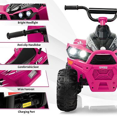 12V Kids Ride-On ATV with Adjustable Speed and Seat - Pink
