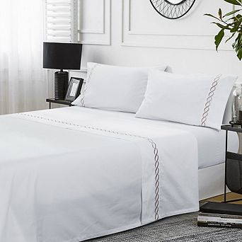 The Hotel Collection 500TC Cotton Sateen Embroidered Sheet Set, Ultra-Soft, Deep Pocket