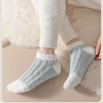 Women's 3-Pair Ultra-Soft Fuzzy Ankle Socks with Cozy Textured Design US 510
