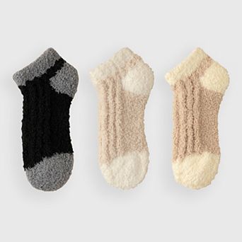 Women's 3-Pair Ultra-Soft Fuzzy Ankle Socks with Cozy Textured Design US 510