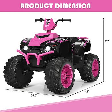 12V Kids Electric ATV Ride On Car with LED Lights and Treaded Tires
