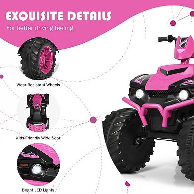 12V Kids Electric ATV Ride On Car with LED Lights and Treaded Tires