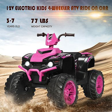 12V Kids Electric ATV Ride On Car with LED Lights and Treaded Tires