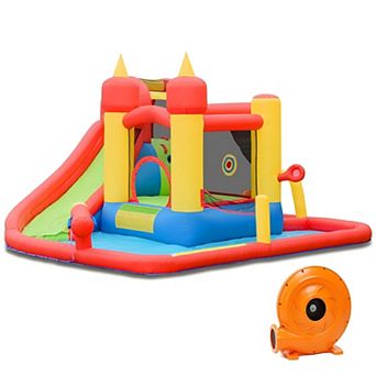 Inflatable Water Slide and Bounce House with 740W Blower