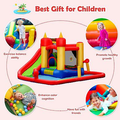 Inflatable Water Slide and Bounce House with 740W Blower