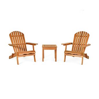 3 pc Adirondack Chair Set with Wide Armrests