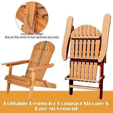 3-Piece Adirondack Chair Set with Wide Armrests