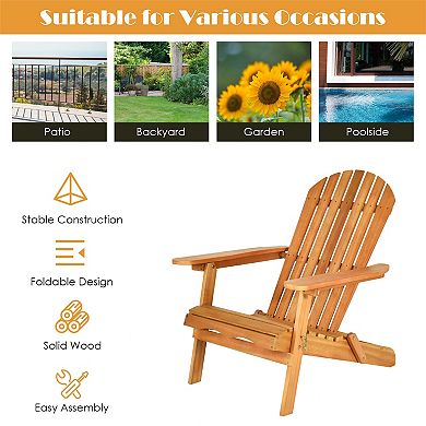 3-Piece Adirondack Chair Set with Wide Armrests