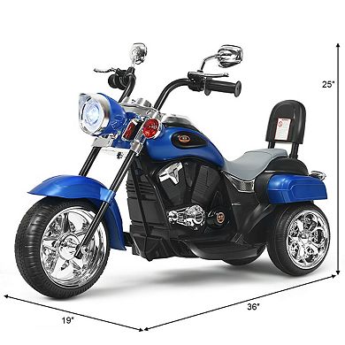 6V Kids Motorcycle Ride On Toy With 3 Wheel Stable Design