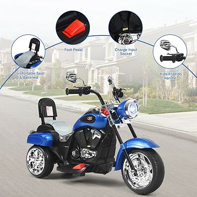6V Kids Motorcycle Ride On Toy With 3 Wheel Stable Design