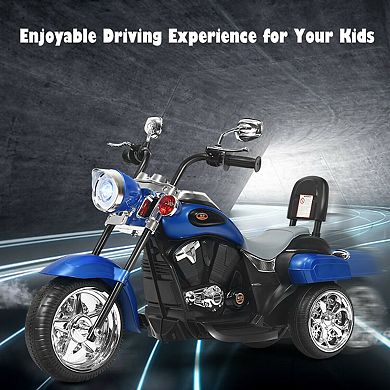 6V Kids Motorcycle Ride On Toy With 3 Wheel Stable Design