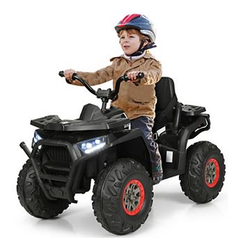 12V Kids 4-Wheeler Electric ATV with MP3 and LED Lights - Black