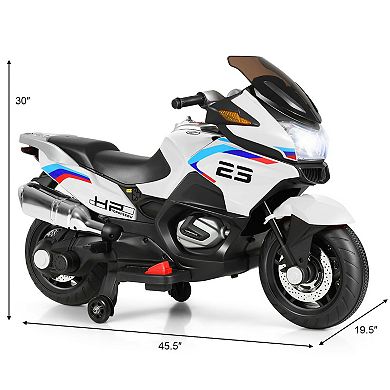 12V Kids Electric Ride-On Motorcycle - White