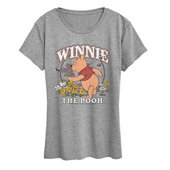 Women's Disney's Winnie The Pooh Smelling The Flowers Graphic Tee
