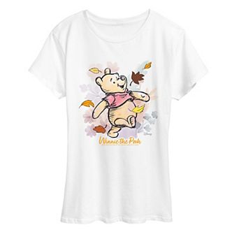 Women's Disney's Winnie The Pooh Falling Leaves Graphic Tee