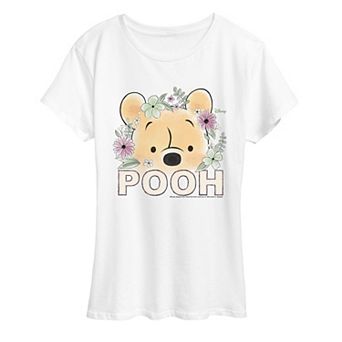 Women's Disney's Winnie The Pooh Floral Distressed Graphic Tee