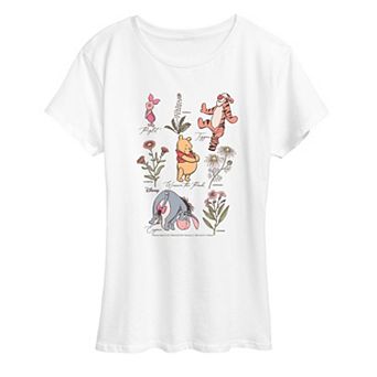 Women's Disney's Winnie The Pooh & Friends Types Of Flowers Graphic Tee